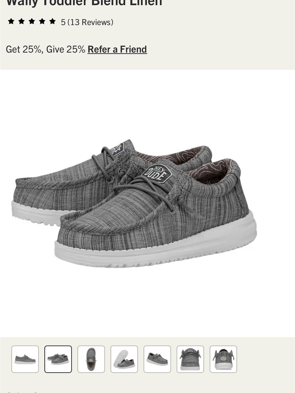Hey Dude Toddler Size 5 Shoes in Gray - Picture 1 of 12